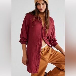 Cp shades x free people marella doublecloth buttondown